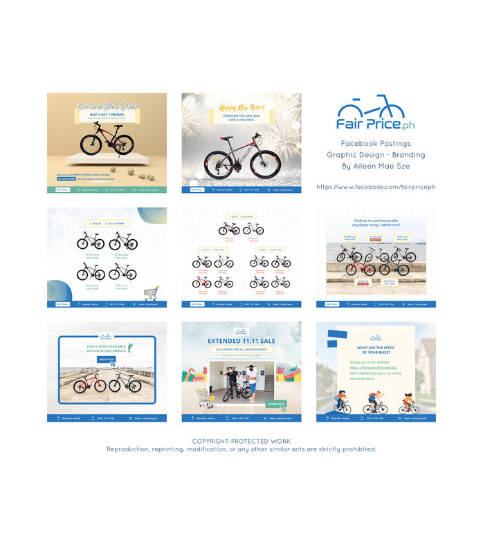 Social media design board for Fair Price PH bicycles