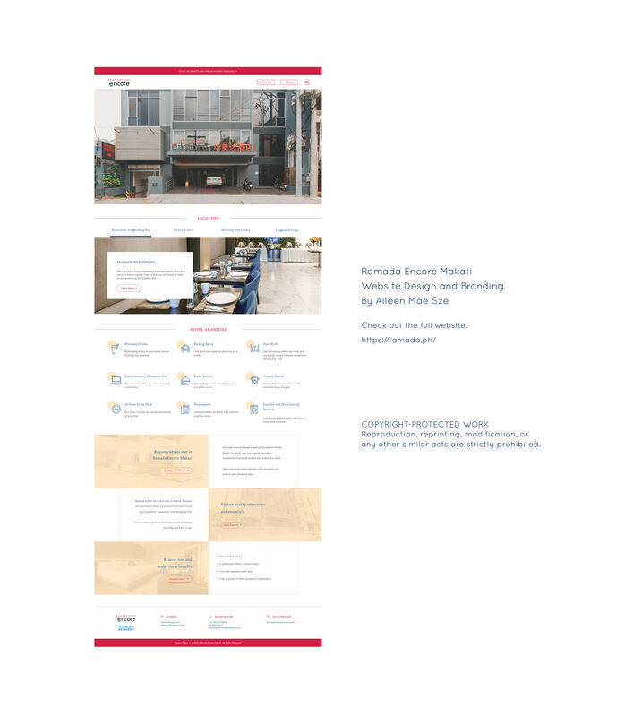 Website design for Ramada Encore Makati