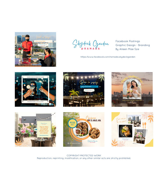 Social media design board for Skydeck Garden
