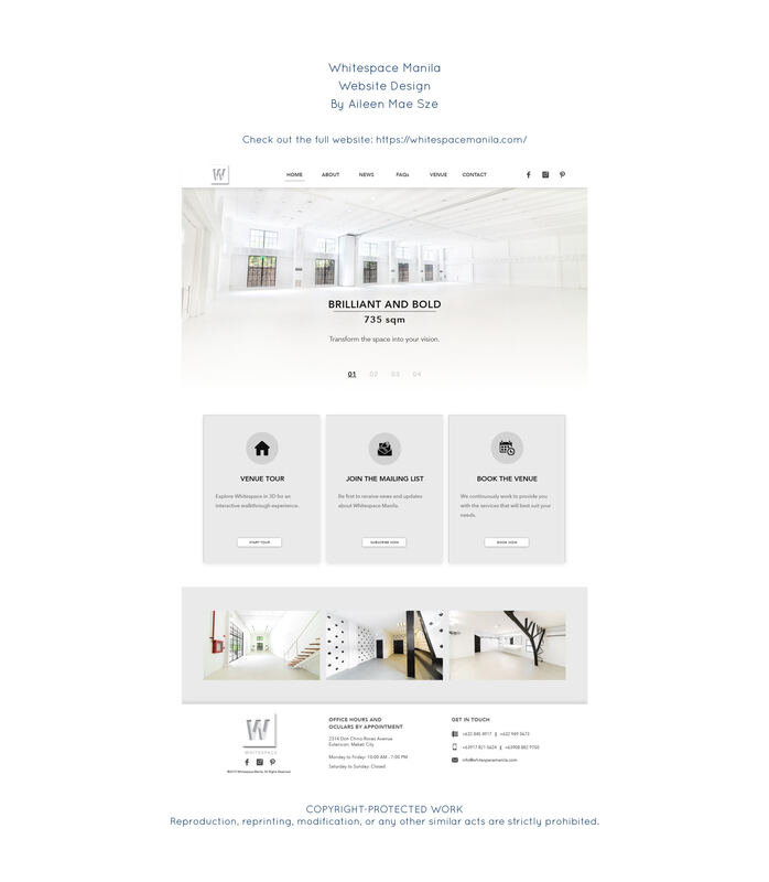 Website design for Whitespace Manila event venue